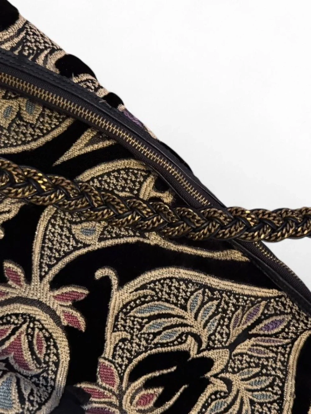 Vintage Maxximum Paisley Velvet Tapesty Handbag